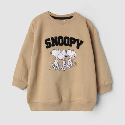 Snoopy Brown Themed Kids Sweatshirt Sweatshirt Iluvlittlepeople 6-9 Months Brown Winter