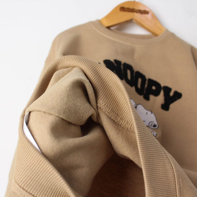 Snoopy Brown Themed Kids Sweatshirt Sweatshirt Iluvlittlepeople 