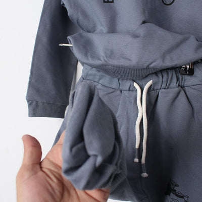 2Pc Stylish Grey Themed For Boys 2Pc Set Iluvlittlepeople 