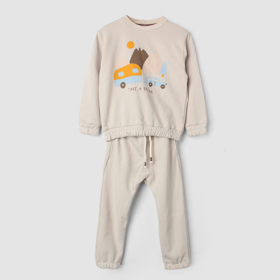 2Pc Desire Beige Themed For Boys 2Pc Set Iluvlittlepeople 6-9 Months Winter Beige