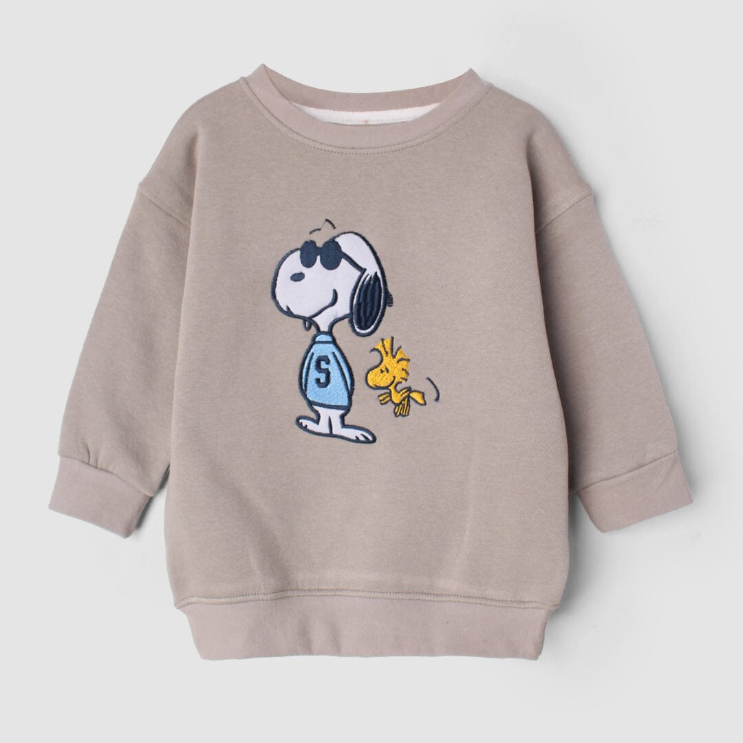 Modern Beige Themed Kids Sweatshirt Sweatshirt Iluvlittlepeople 6-9 Months Beige Winter