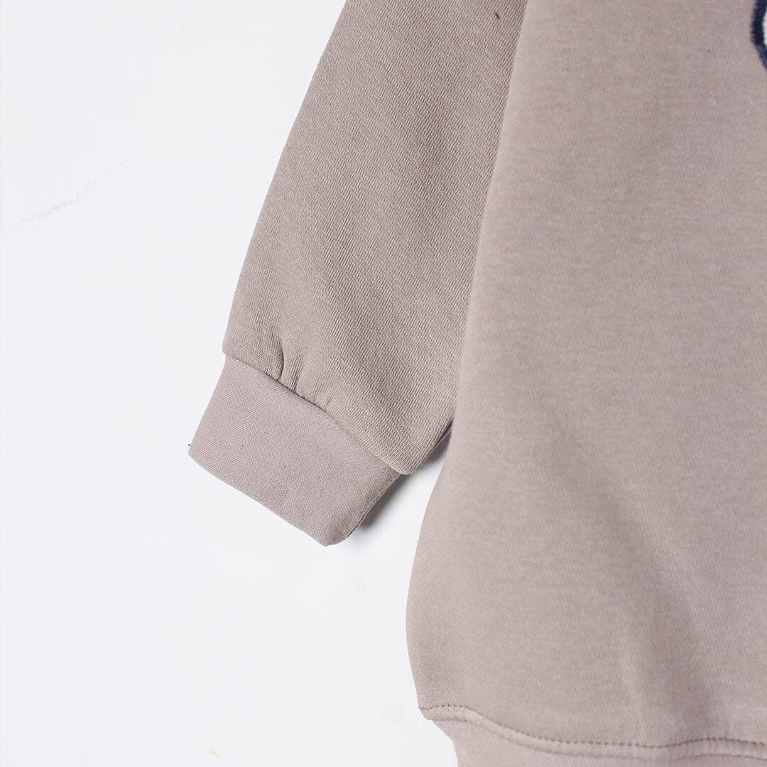 Modern Beige Themed Kids Sweatshirt Sweatshirt Iluvlittlepeople 