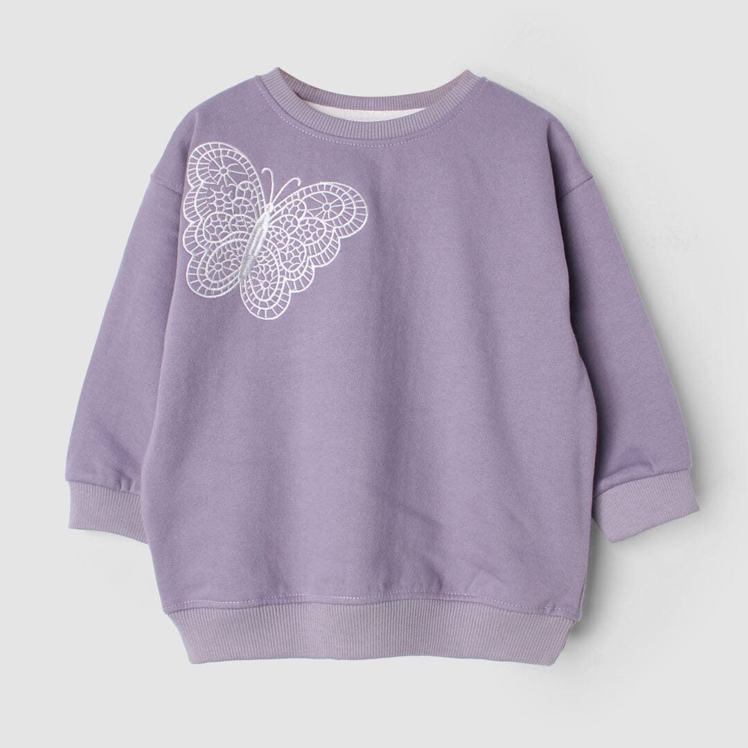 Mauve Purple Themed Girls Sweatshirt Sweatshirt Iluvlittlepeople 6-9 Months Purple Winter
