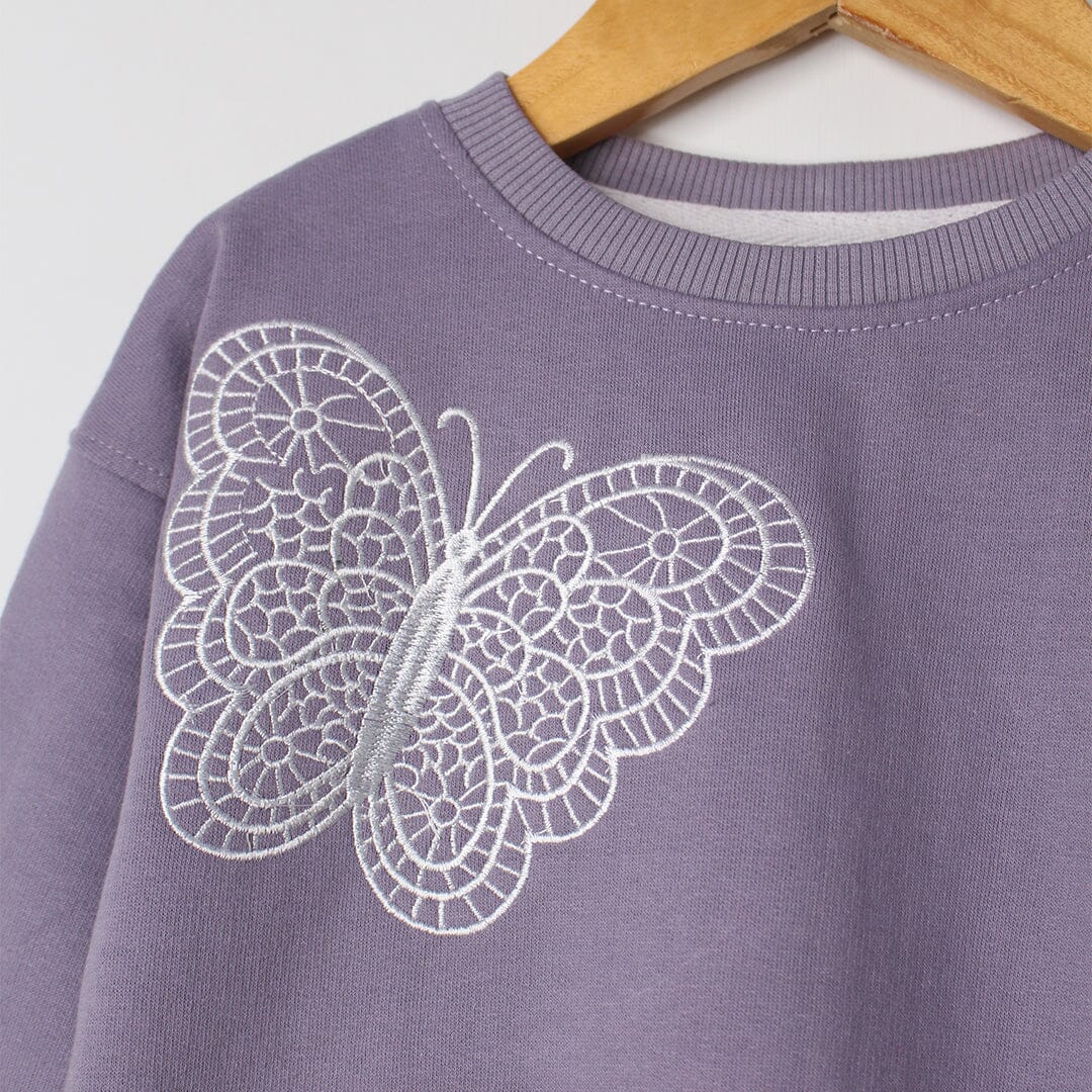 Mauve Purple Themed Girls Sweatshirt Sweatshirt Iluvlittlepeople 