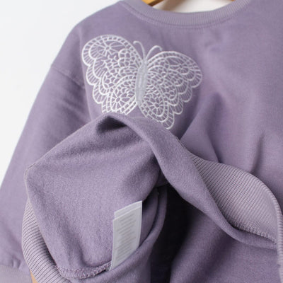 Mauve Purple Themed Girls Sweatshirt Sweatshirt Iluvlittlepeople 