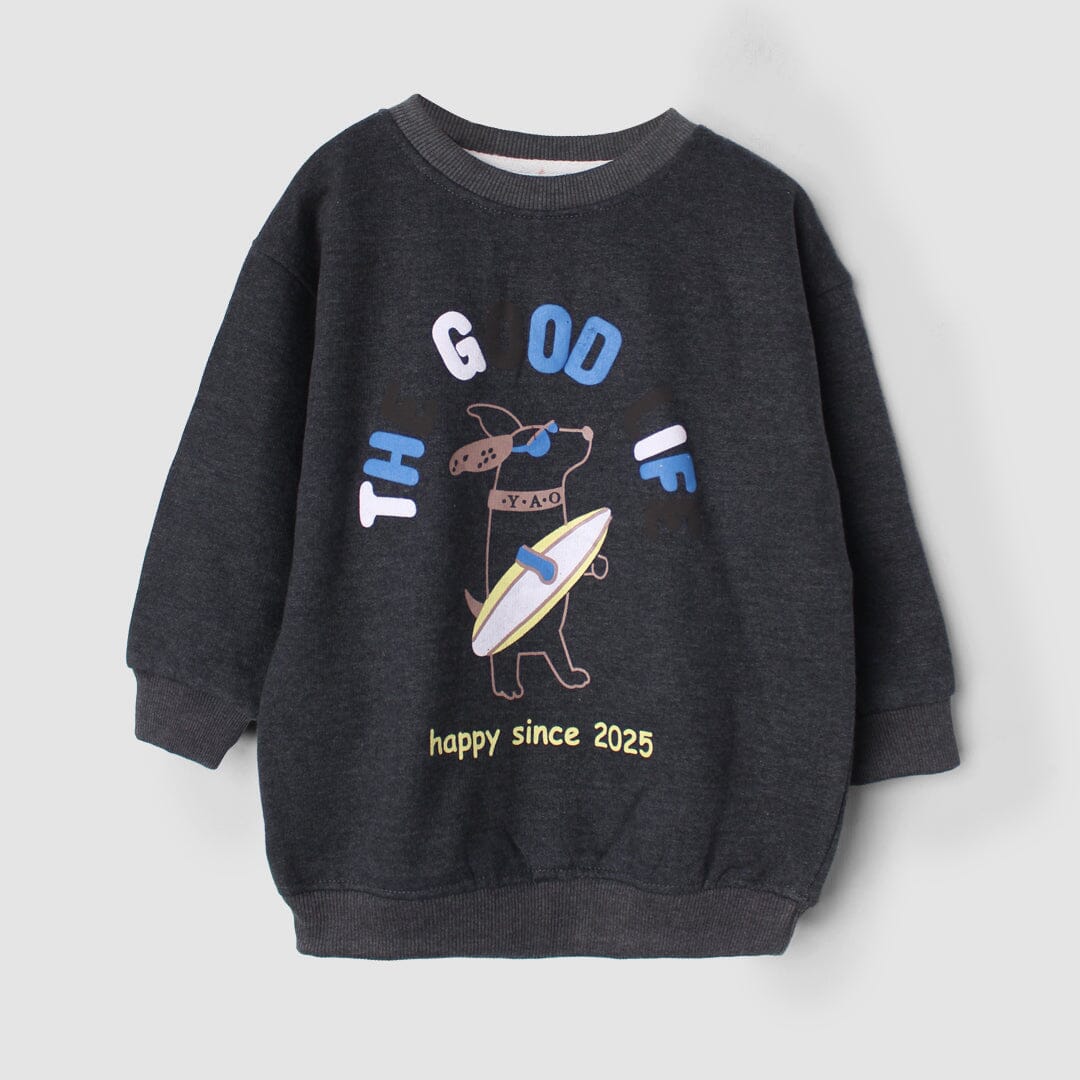 Desire Grey Themed Kids Sweatshirt Sweatshirt Iluvlittlepeople 6-9 Months Grey Winter