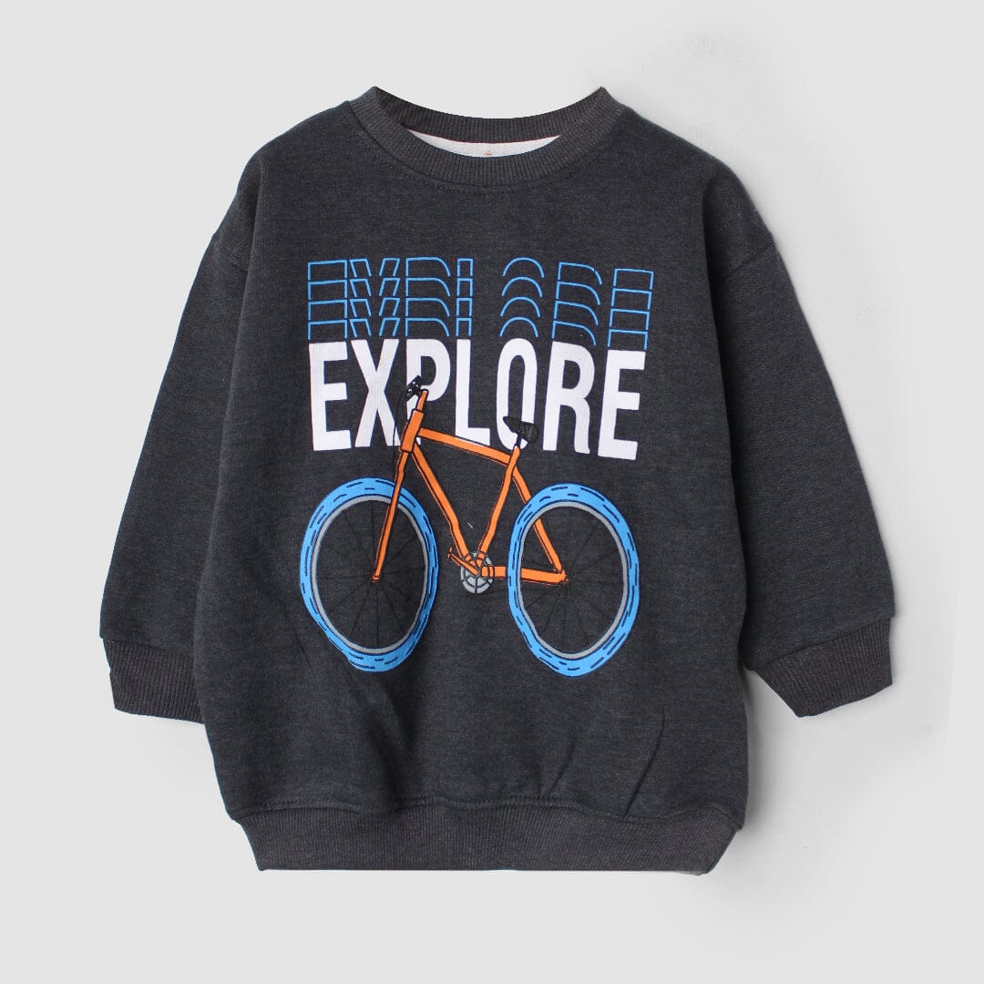 Impulse Grey Themed Kids Sweatshirt Sweatshirt Iluvlittlepeople 6-9 Months Grey Winter