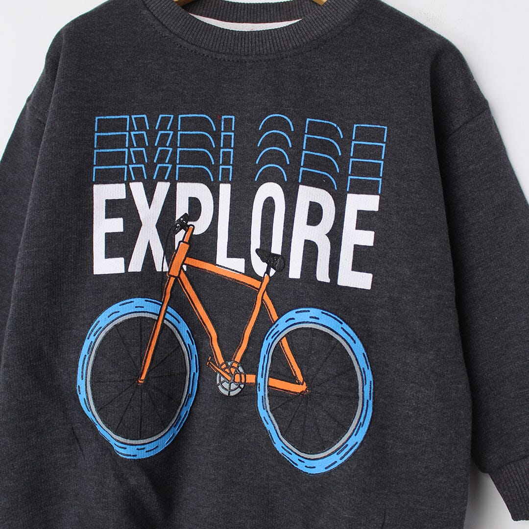 Impulse Grey Themed Kids Sweatshirt Sweatshirt Iluvlittlepeople 