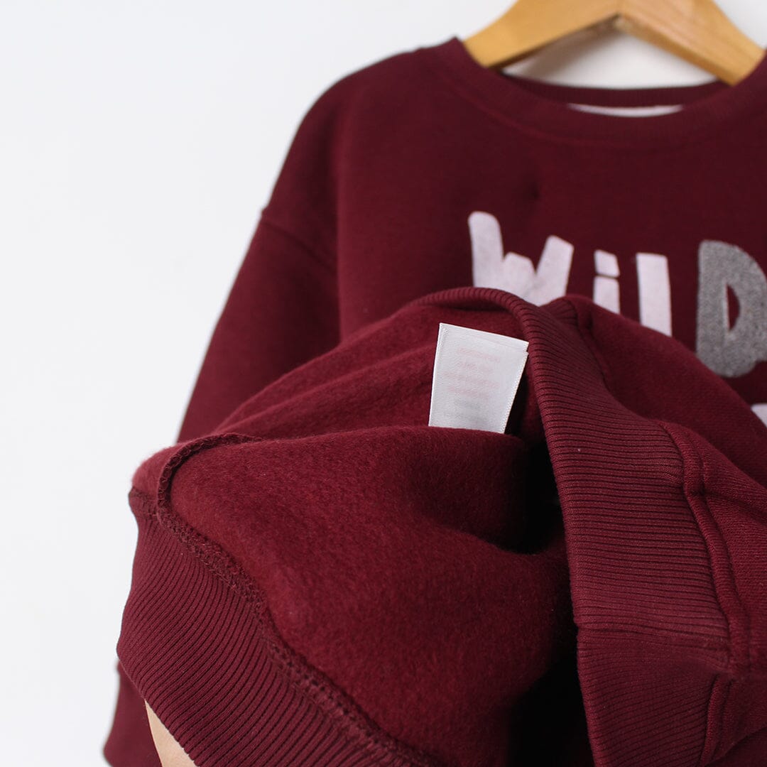 Desire Maroon Themed Kids Sweatshirt Sweatshirt Iluvlittlepeople 