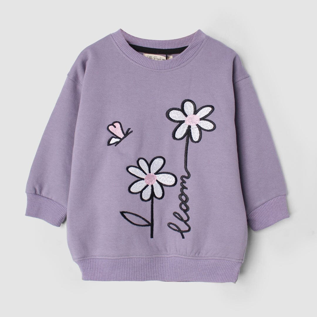 Orchid Purple Themed Girls Sweatshirt Sweatshirt Iluvlittlepeople 6-9 Months Purple Winter