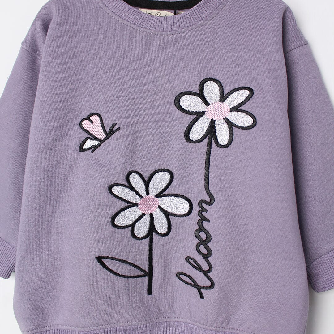 Orchid Purple Themed Girls Sweatshirt Sweatshirt Iluvlittlepeople 