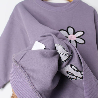 Orchid Purple Themed Girls Sweatshirt Sweatshirt Iluvlittlepeople 