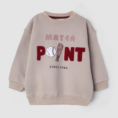 Stylish Beige Themed Kids Sweatshirt Sweatshirt Iluvlittlepeople 6-9 Months Beige Winter