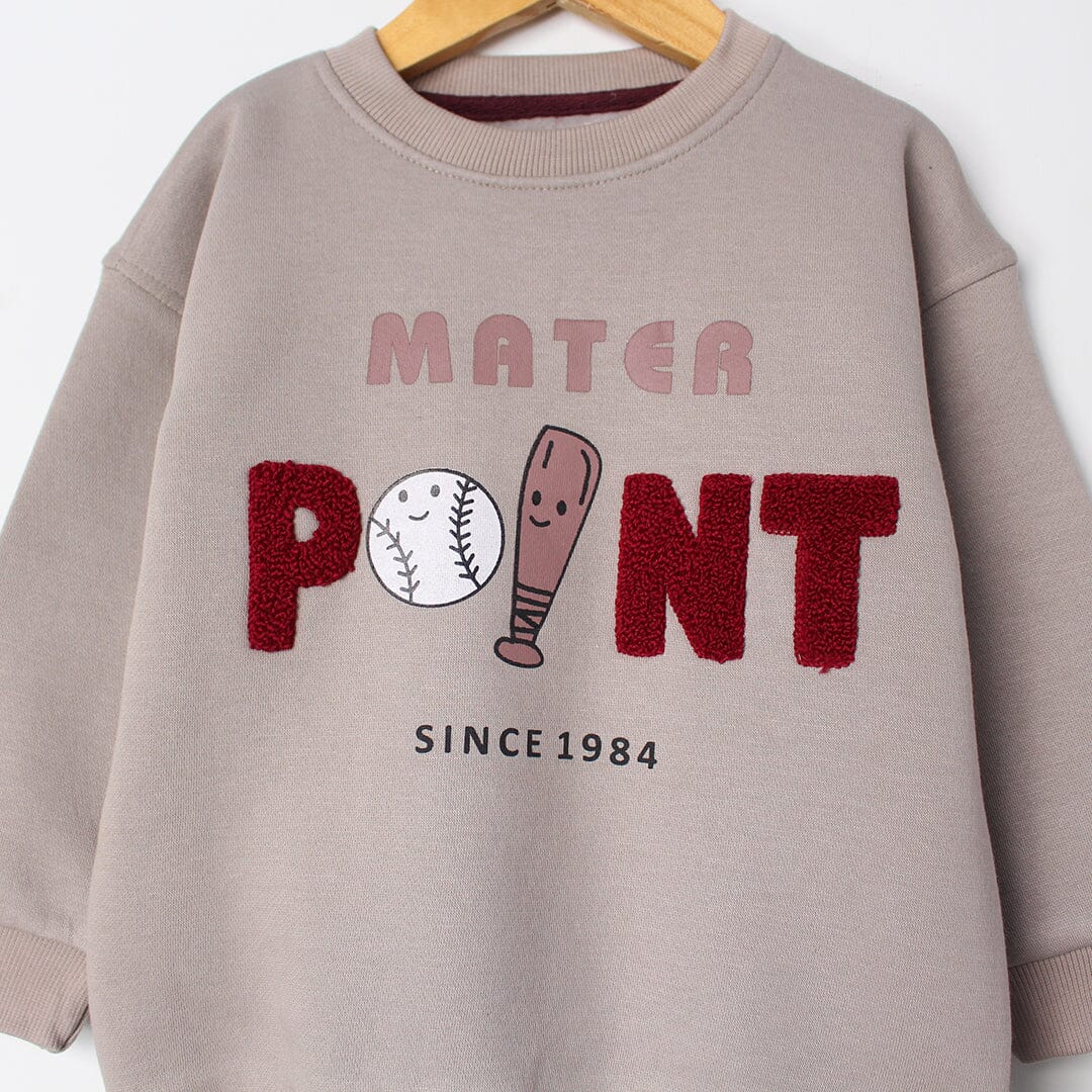 Stylish Beige Themed Kids Sweatshirt Sweatshirt Iluvlittlepeople 