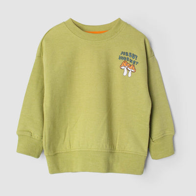 Stylish Green Themed Boys Sweatshirt Sweatshirt Iluvlittlepeople 2-3 Years Green Winter