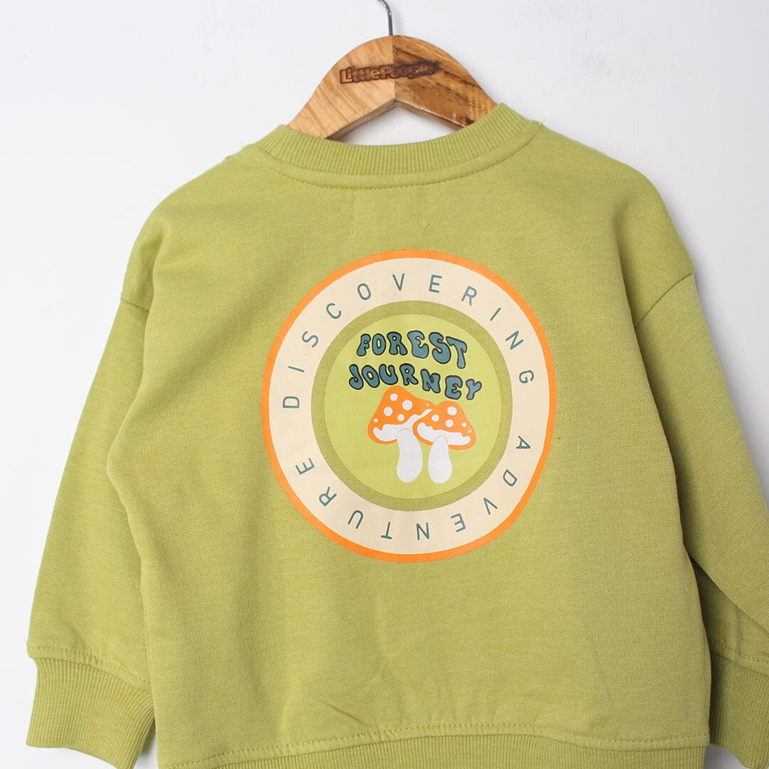 Stylish Green Themed Boys Sweatshirt Sweatshirt Iluvlittlepeople 