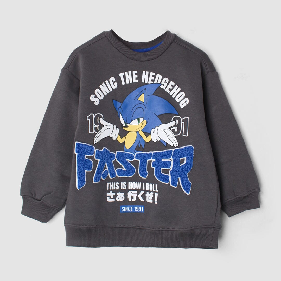 Inspire Grey Themed Boys Sweatshirt Sweatshirt Iluvlittlepeople 4-5 Years Grey Winter