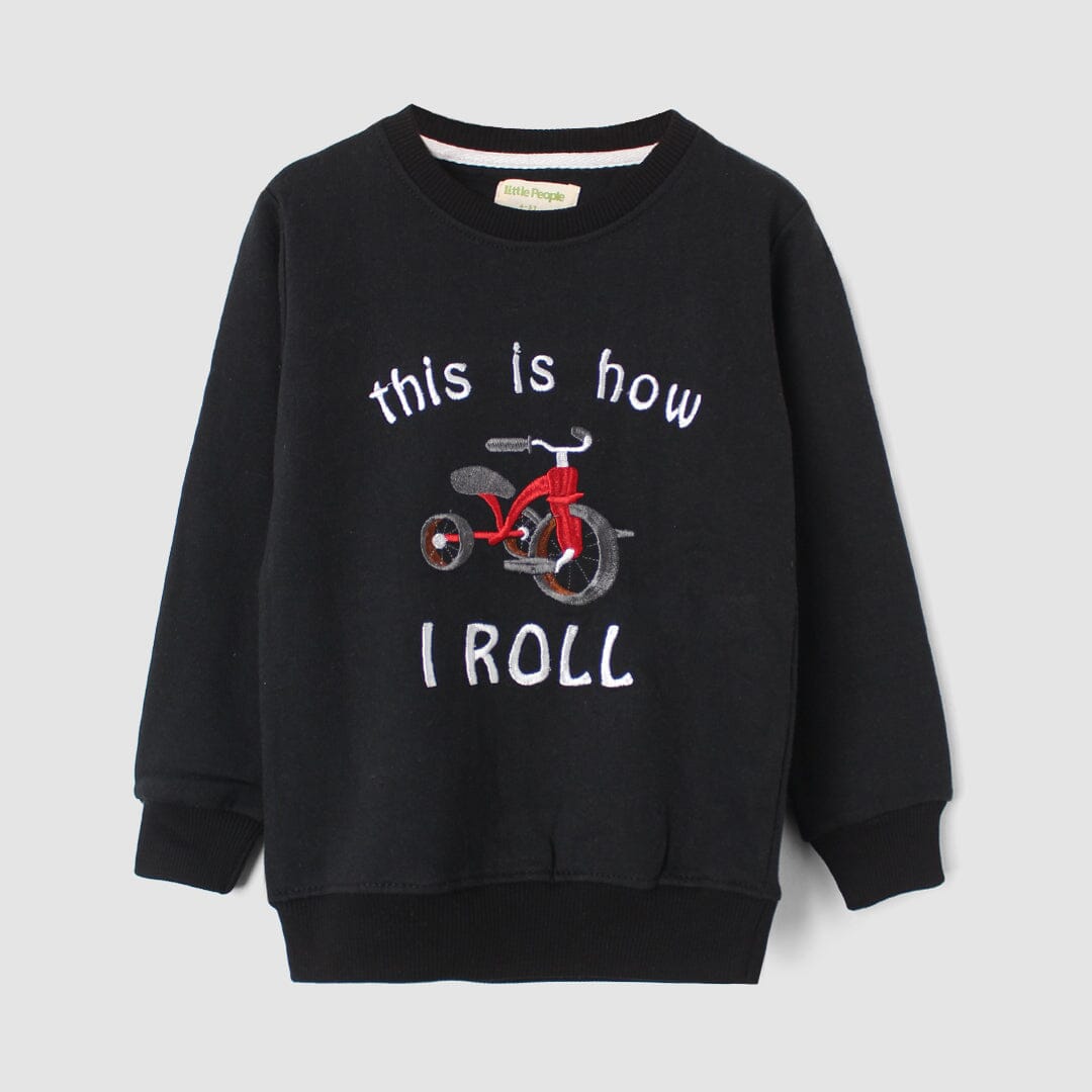 Pitch Black Themed Kids Sweatshirt Sweatshirt Iluvlittlepeople 2-3 Years Black Winter