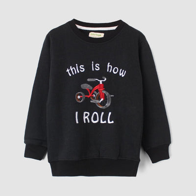 Pitch Black Themed Kids Sweatshirt Sweatshirt Iluvlittlepeople 2-3 Years Black Winter