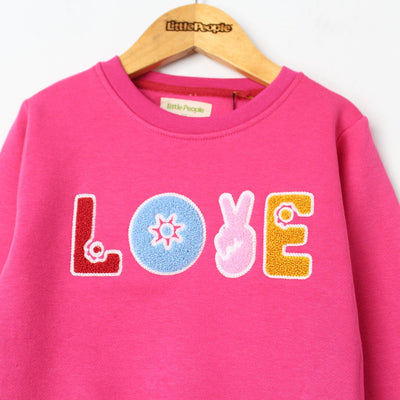 Rosy Pink Themed Girls Sweatshirt Sweatshirt Iluvlittlepeople 