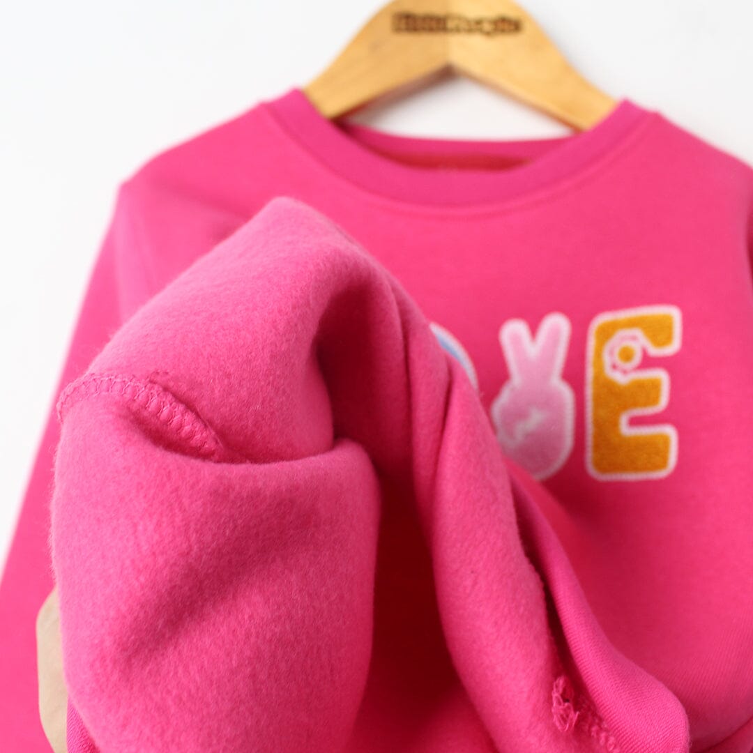 Rosy Pink Themed Girls Sweatshirt Sweatshirt Iluvlittlepeople 