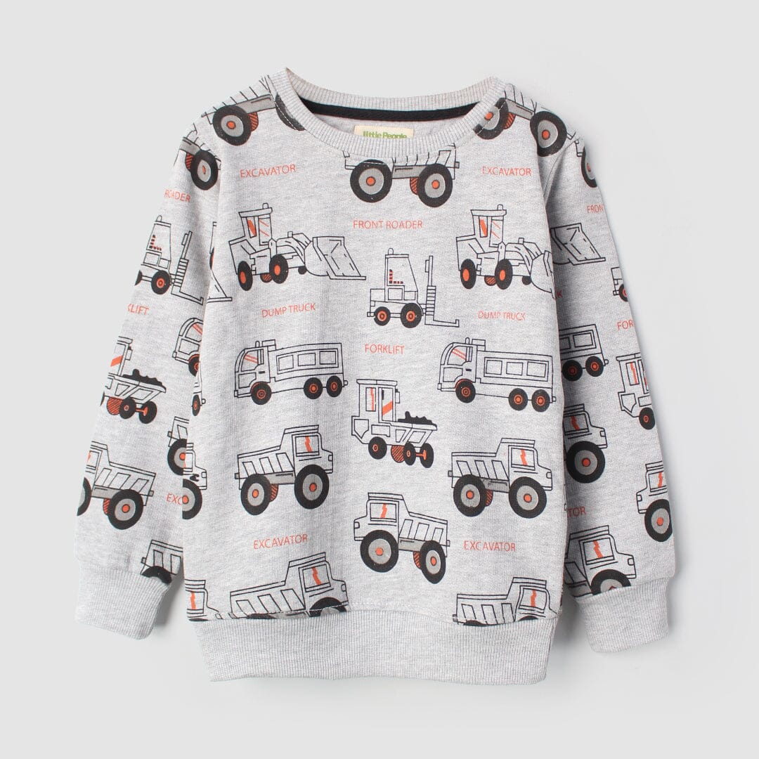 Stylish Grey Themed Kids Sweatshirt Sweatshirt Iluvlittlepeople 2-3 Years Grey Winter