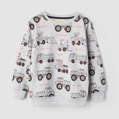 Stylish Grey Themed Kids Sweatshirt Sweatshirt Iluvlittlepeople 2-3 Years Grey Winter