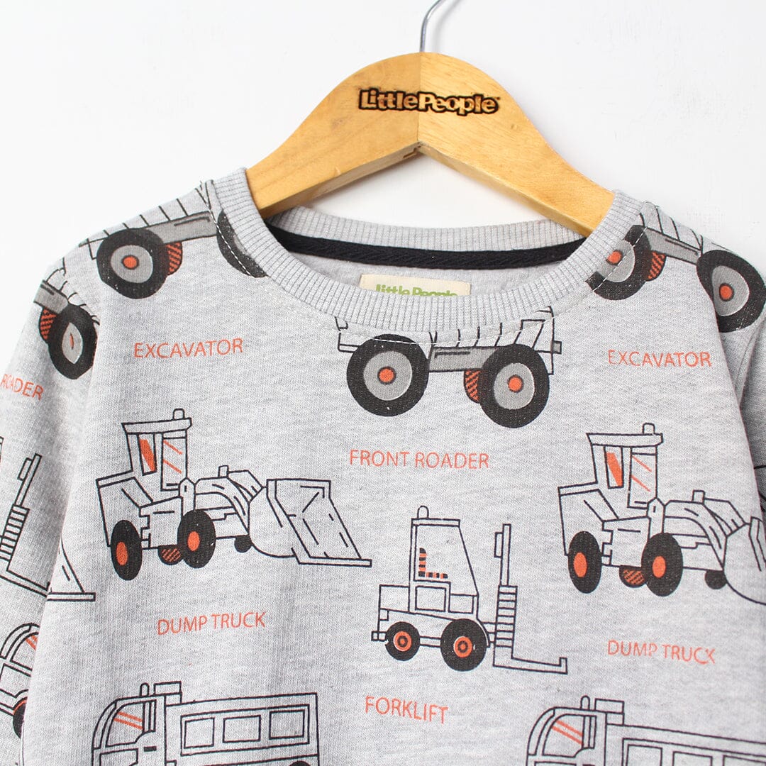 Stylish Grey Themed Kids Sweatshirt Sweatshirt Iluvlittlepeople 