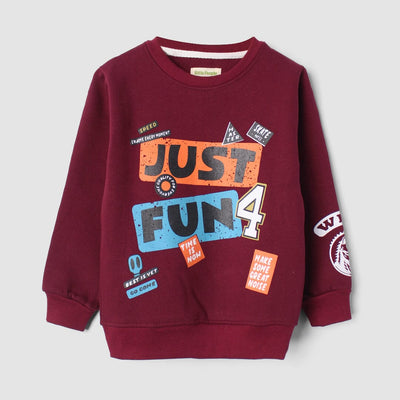 Modern Maroon Themed Kids Sweatshirt Sweatshirt Iluvlittlepeople 2-3 Years Maroon Winter