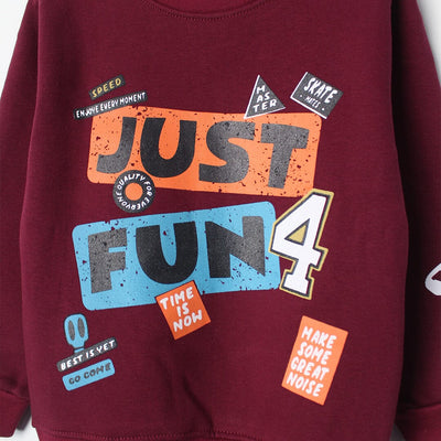 Modern Maroon Themed Kids Sweatshirt Sweatshirt Iluvlittlepeople 