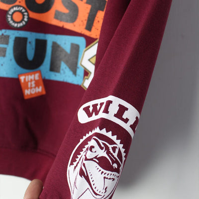 Modern Maroon Themed Kids Sweatshirt Sweatshirt Iluvlittlepeople 