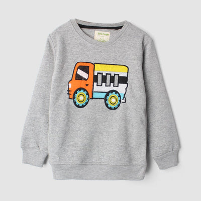 Stylish Grey Themed Kids Sweatshirt Sweatshirt Iluvlittlepeople 2-3 Years Grey Winter