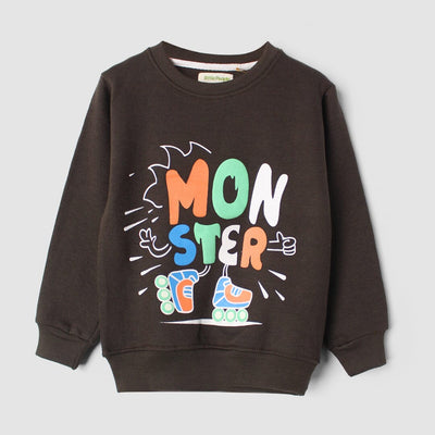 Stylish Brown Themed Kids Sweatshirt Sweatshirt Iluvlittlepeople 2-3 Years Brown Winter