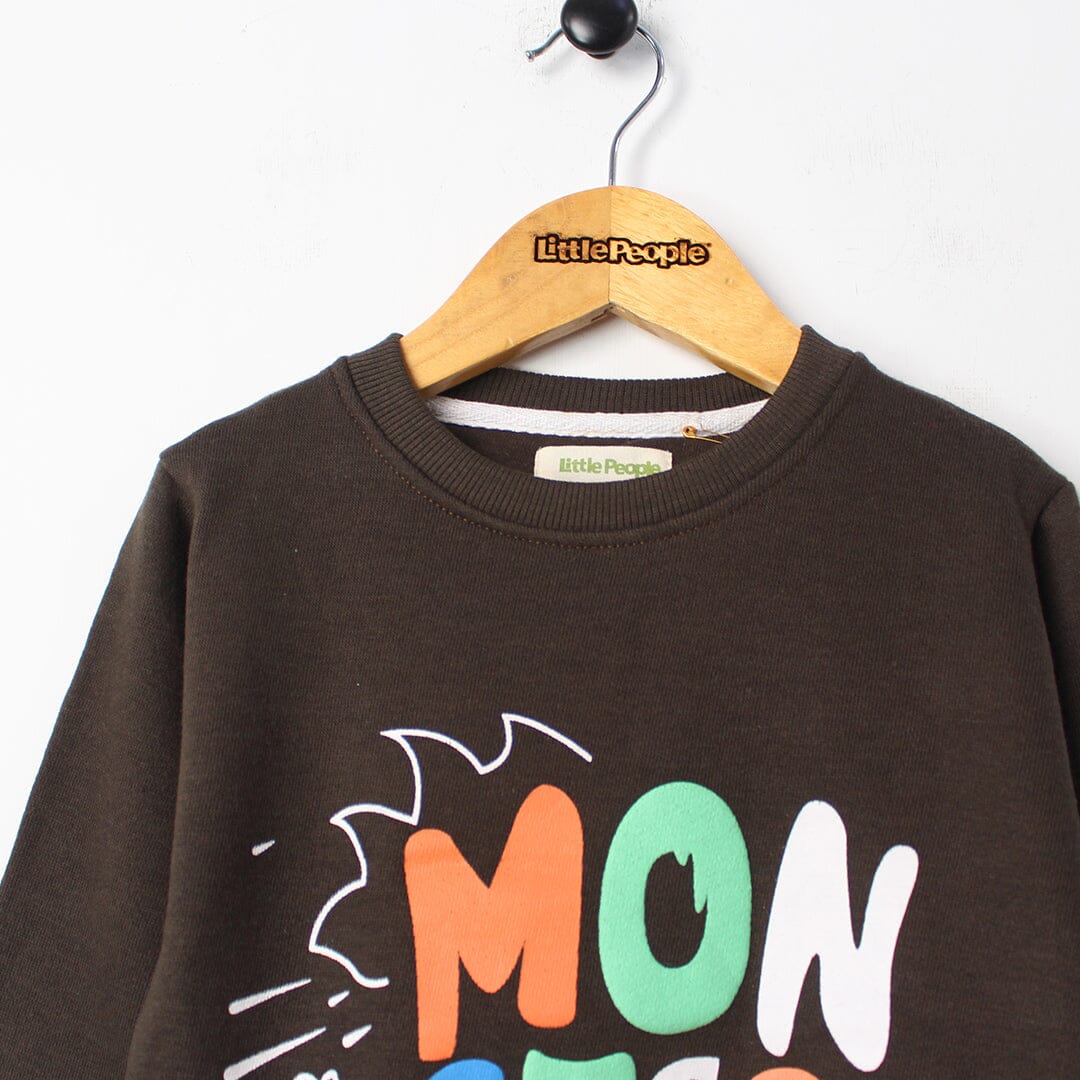 Stylish Brown Themed Kids Sweatshirt Sweatshirt Iluvlittlepeople 