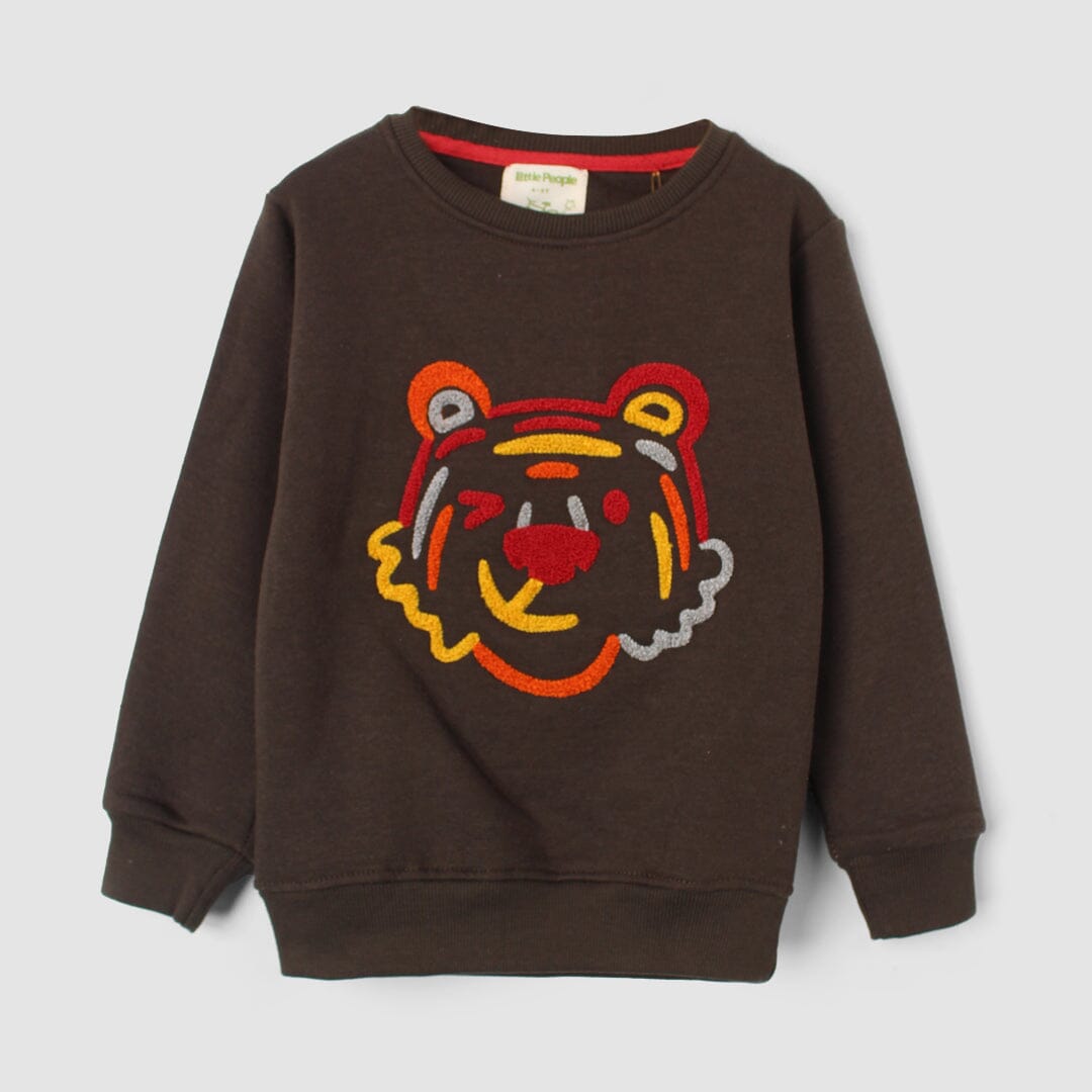Stylish Brown Themed Kids Sweatshirt Sweatshirt Iluvlittlepeople 2-3 Years Brown Winter