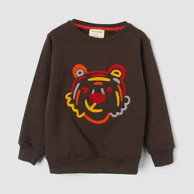 Stylish Brown Themed Kids Sweatshirt Sweatshirt Iluvlittlepeople 2-3 Years Brown Winter