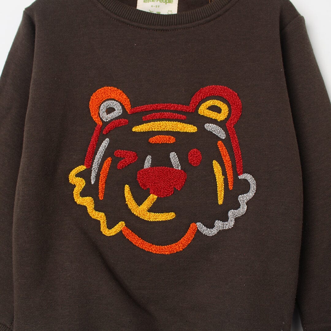 Stylish Brown Themed Kids Sweatshirt Sweatshirt Iluvlittlepeople 