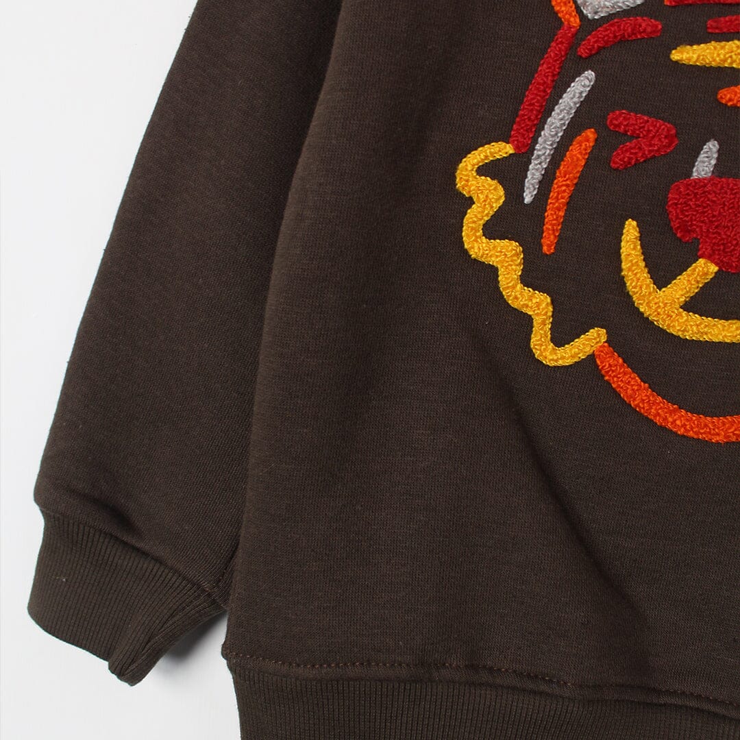 Stylish Brown Themed Kids Sweatshirt Sweatshirt Iluvlittlepeople 