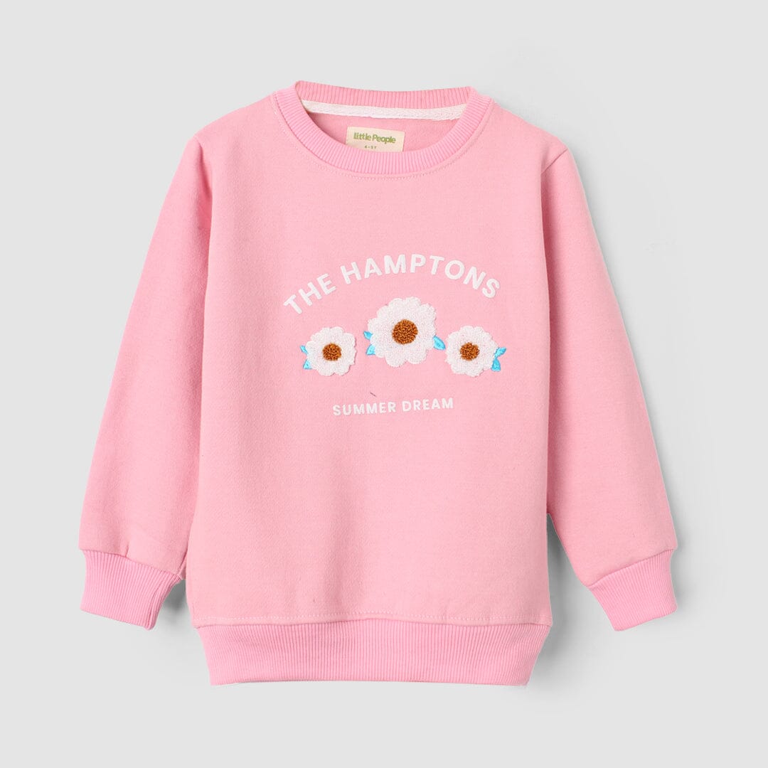Sweet Pink Themed Girls Sweatshirt Sweatshirt Iluvlittlepeople 2-3 Years Pink Winter