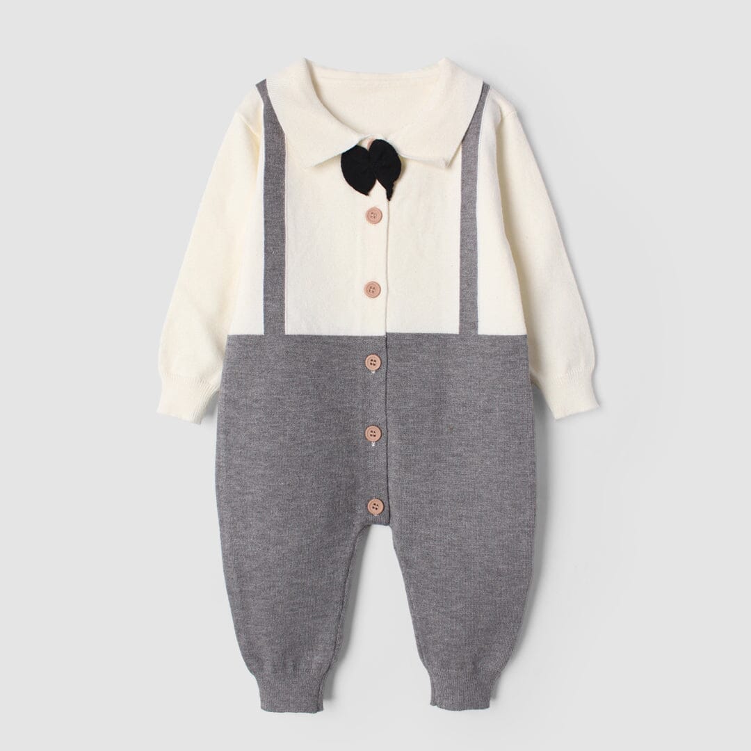 Formal Grey Themed Winter Kids Romper Romper Iluvlittlepeople 0-3 Months Grey Winter