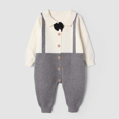 Formal Grey Themed Winter Kids Romper Romper Iluvlittlepeople 0-3 Months Grey Winter