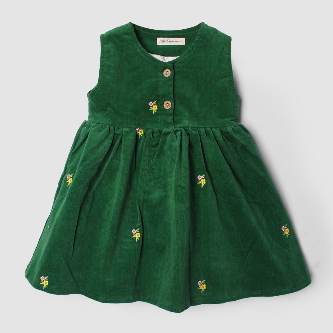 Impulse Green Themed Girls Frock Frock Iluvlittlepeople 3-4 Years Green Winter