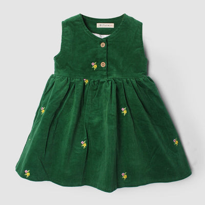 Impulse Green Themed Girls Frock Frock Iluvlittlepeople 3-4 Years Green Winter