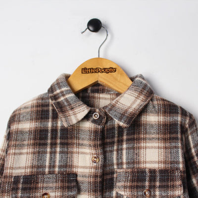 Umber Brown Themed Boys Winter Shirt Casual Shirt Iluvlittlepeople 