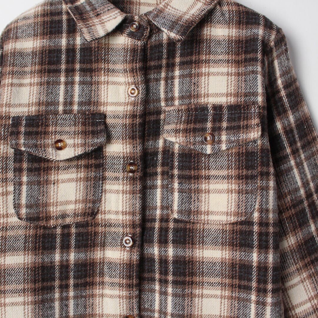 Umber Brown Themed Boys Winter Shirt Casual Shirt Iluvlittlepeople 