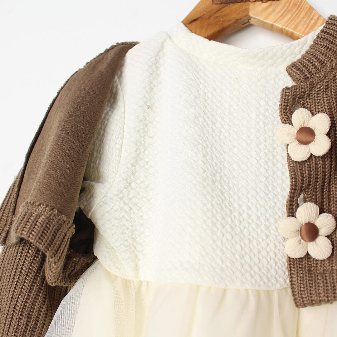 Stylish Brown Themed Girls Frock Set Frock Iluvlittlepeople 