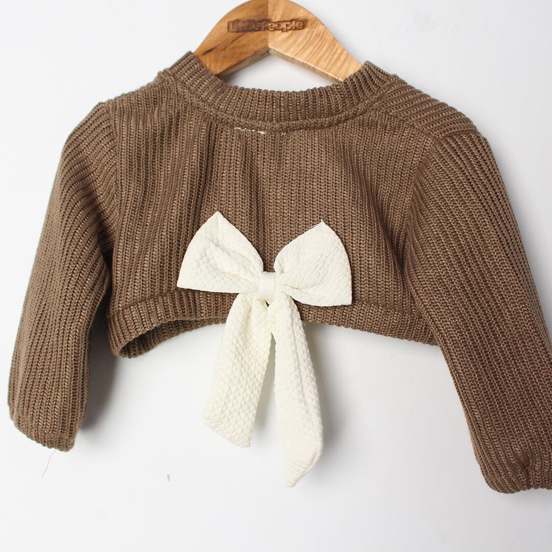 Stylish Brown Themed Girls Frock Set Frock Iluvlittlepeople 