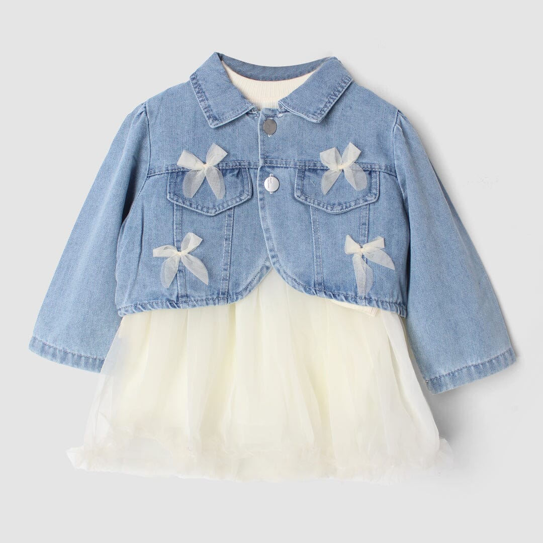 Modern Blue Themed Girls Frock Set Frock Iluvlittlepeople 18-24 Months Blue Winter