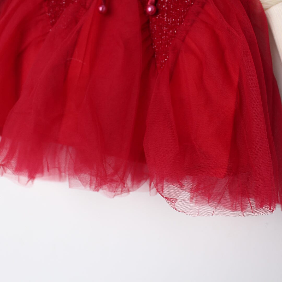 Modern Maroon Themed Girls Frock Set Frock Iluvlittlepeople 
