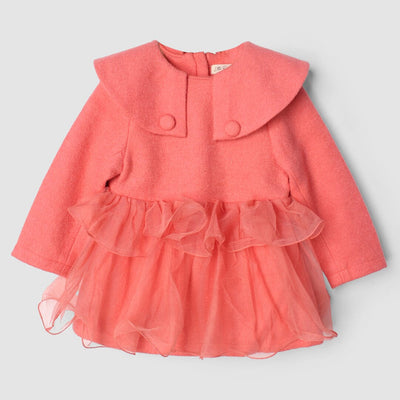 Modern Peach Themed Girls Frock Frock Iluvlittlepeople 18-24 Months Peach Winter